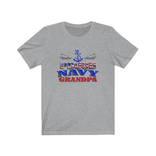 Load image into Gallery viewer, Proud Navy Grandpa - Unisex Jersey Short Sleeve Tee