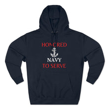 Load image into Gallery viewer, Honored to Serve - Navy - Unisex Premium Hoodie Onsie (Available in all branches)