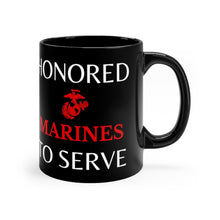 Load image into Gallery viewer, Honored to Serve - Marines - Black mug 11oz