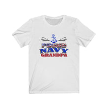 Load image into Gallery viewer, Proud Navy Grandpa - Unisex Jersey Short Sleeve Tee