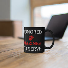 Load image into Gallery viewer, Honored to Serve - Marines - Black mug 11oz