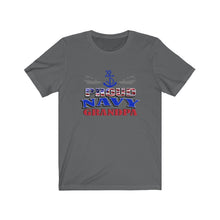 Load image into Gallery viewer, Proud Navy Grandpa - Unisex Jersey Short Sleeve Tee
