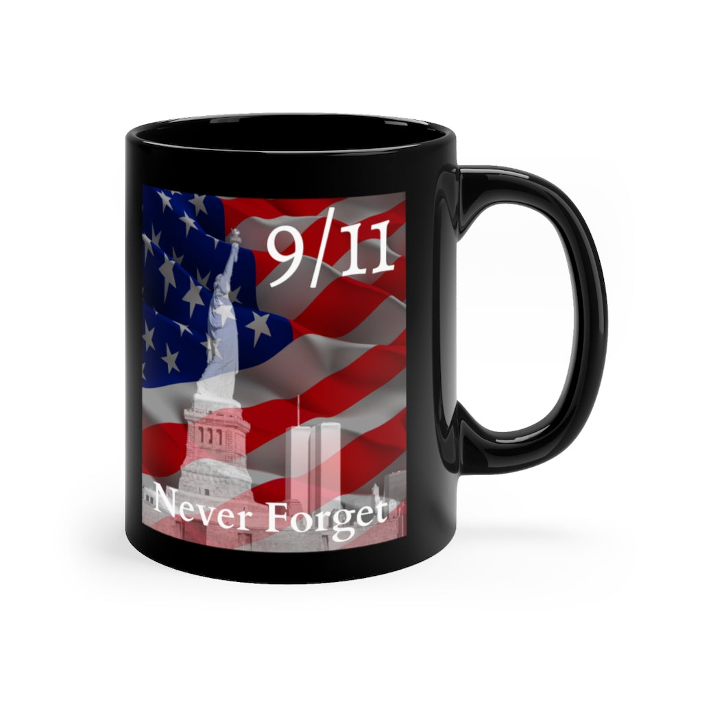 9/11 Never Forget - Black mug 11oz