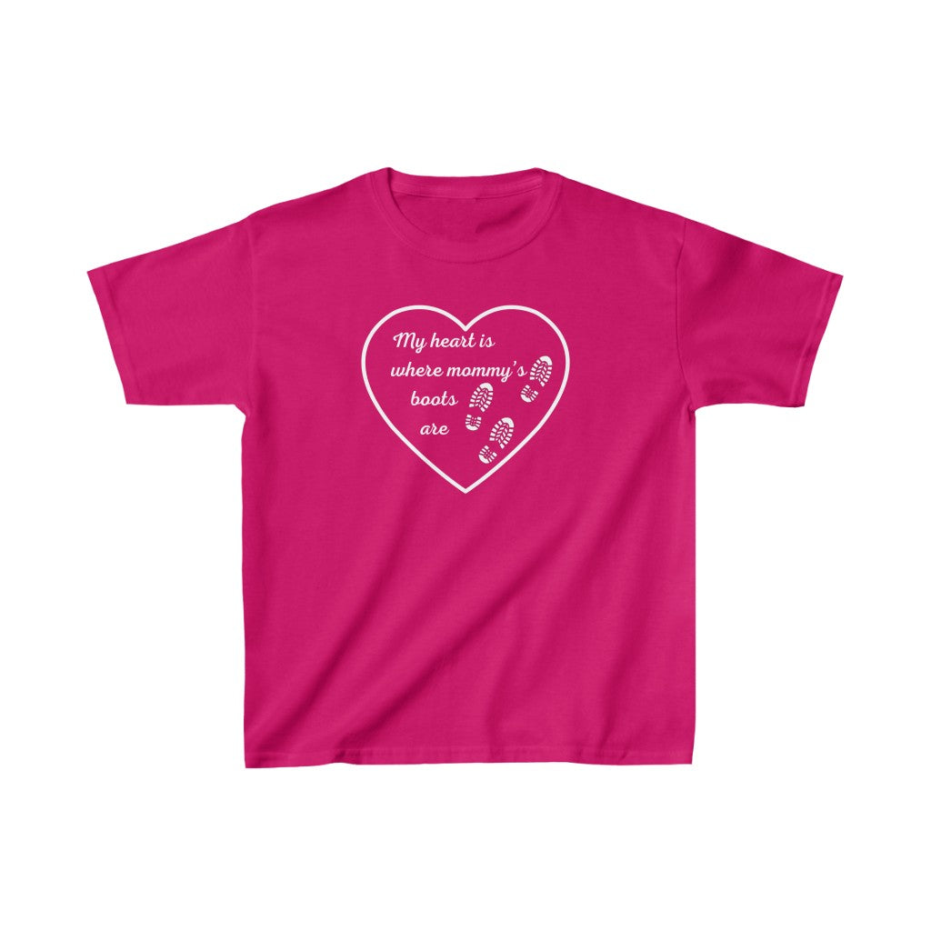 My heart is where mommy’s boots are - Kids Tee