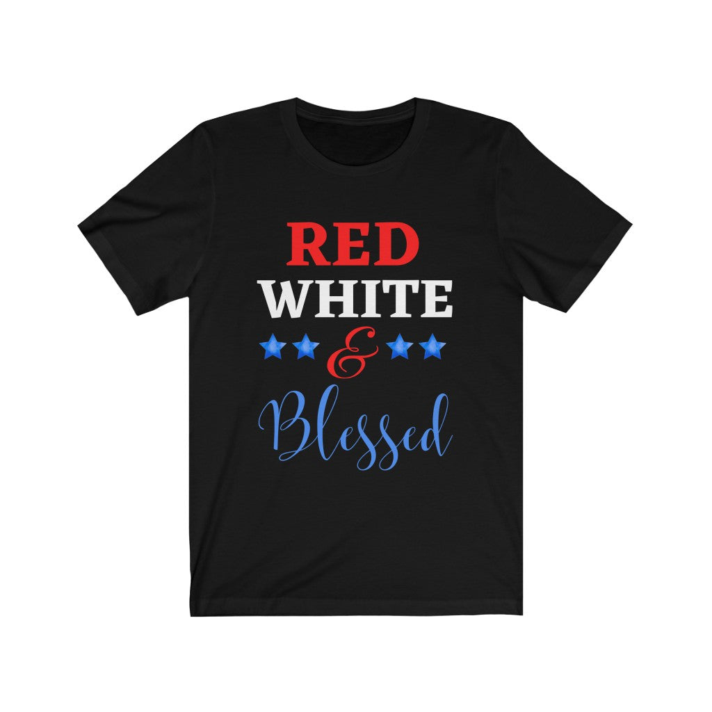 Red white and store blessed t shirt